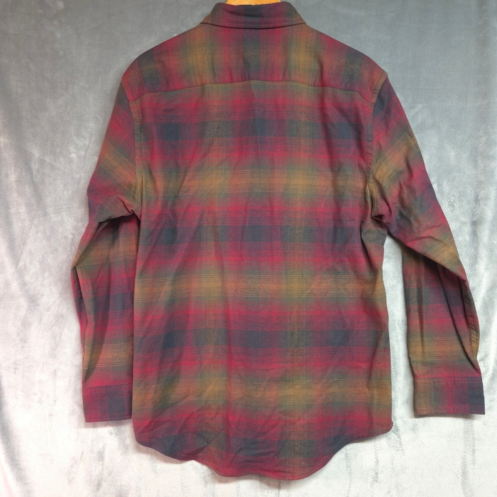 Pendleton Mason Flannel Shirt Mens Size M Red Brown Plaid Button Down - Picture 7 of 9